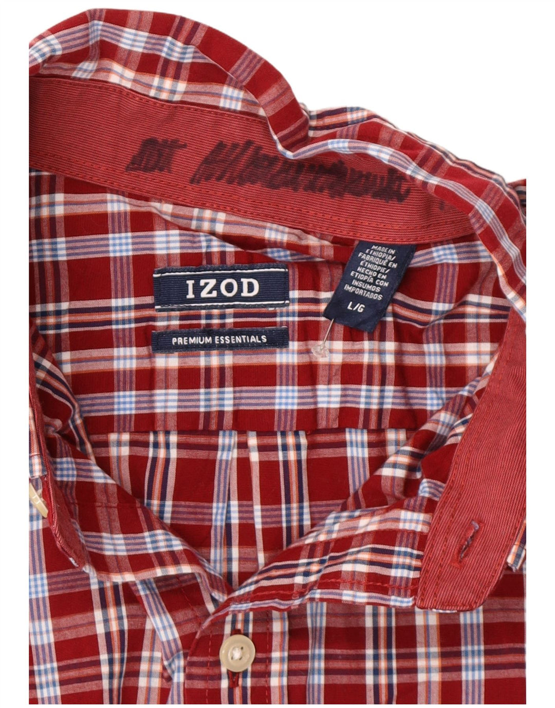 Camicia da uomo Izod in cotone a quadri rossi grandi