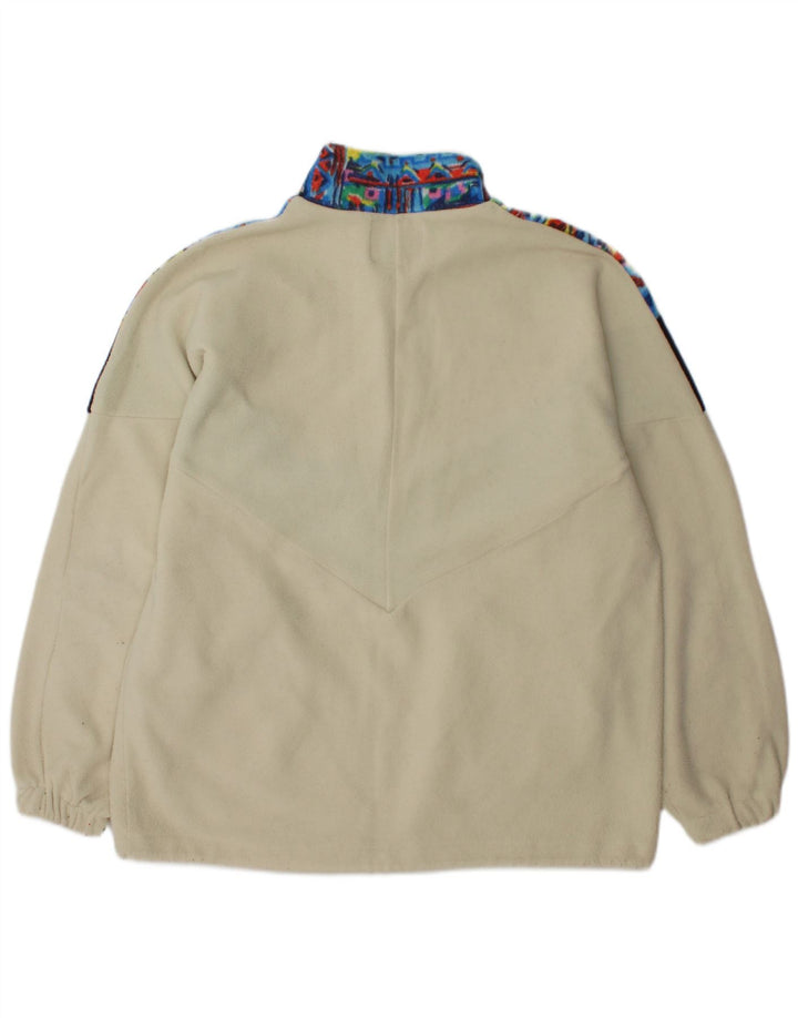 MONTGOMERY Maglione in pile da uomo con zip e collo grande multicolore a blocchi di colore