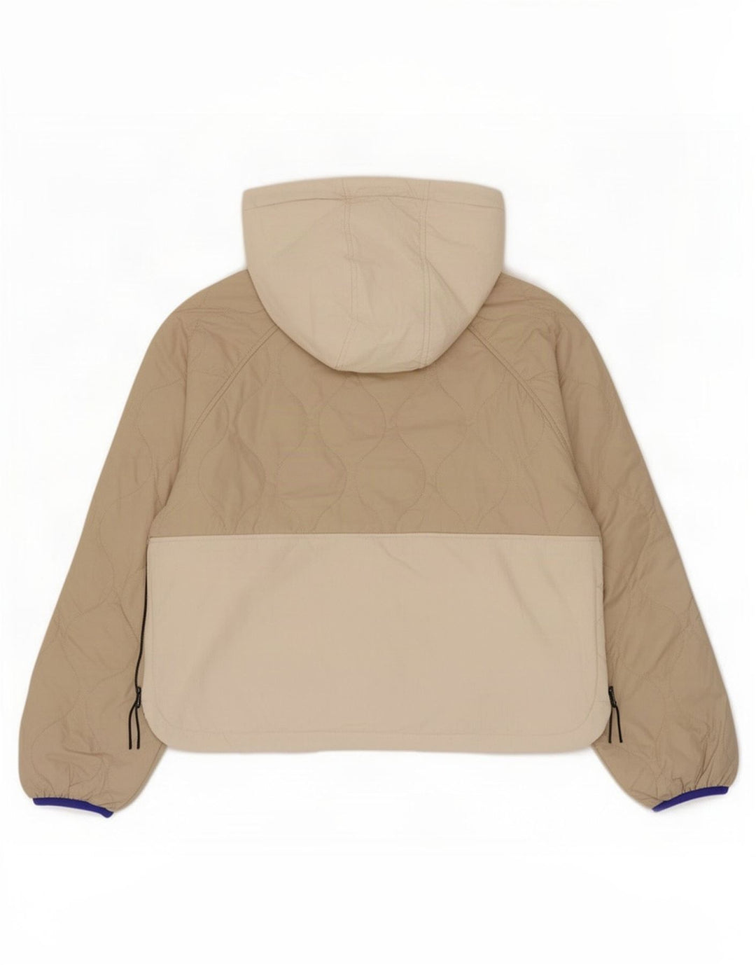 Giacca trapuntata con cappuccio da donna Zara UK 16 Large Beige Colourblock Poliestere