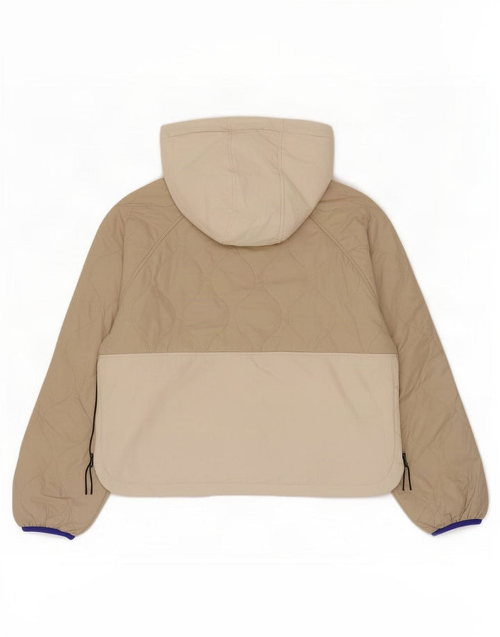 Giacca trapuntata con cappuccio da donna Zara UK 16 Large Beige Colourblock Poliestere