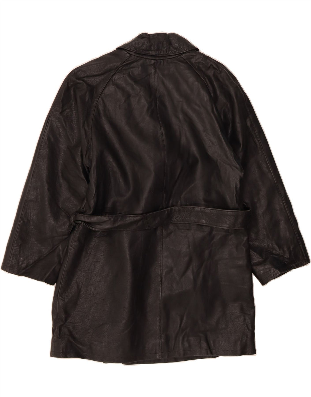 VINTAGE Womens Leather Coat IT 46 Large Black Leather Vintage Vintage and Second-Hand Vintage from Messina Hembry 