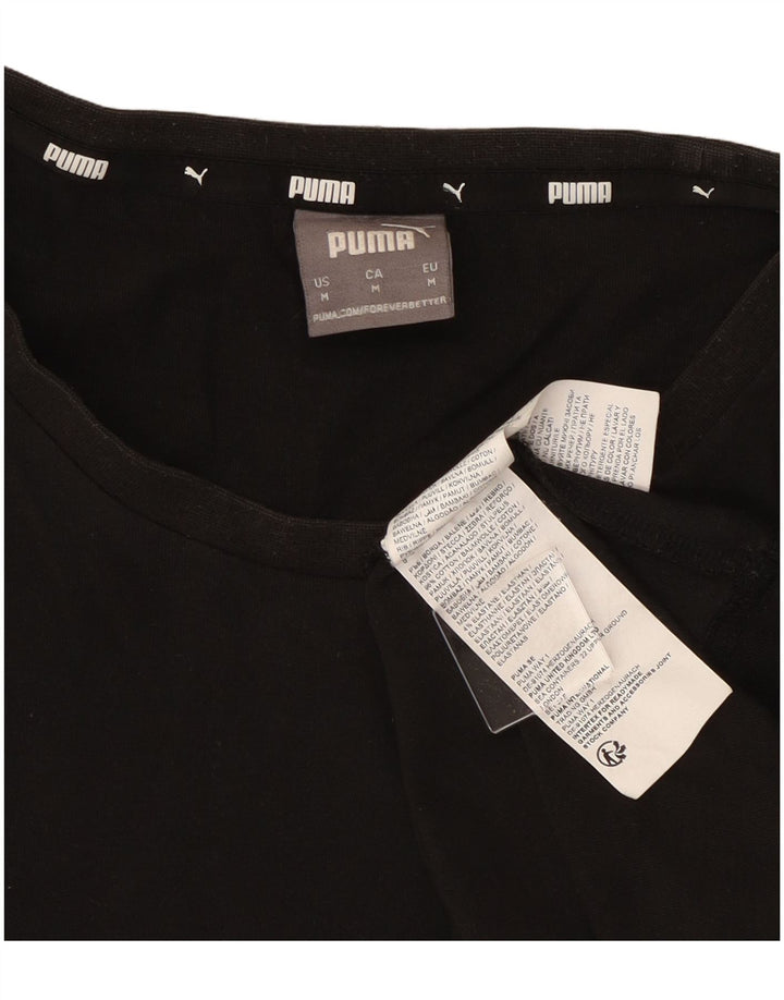 T-shirt da uomo Puma Top in cotone nero medio