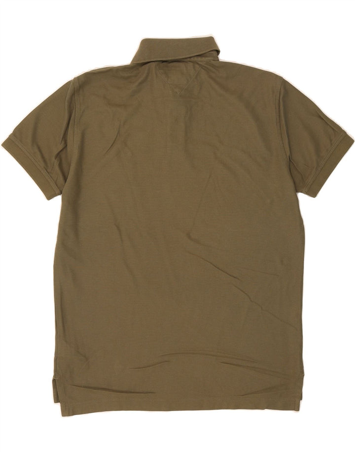 TOMMY HILFIGER Mens Regular Fit Polo Shirt Medium Khaki Cotton Classic Vintage Tommy Hilfiger and Second-Hand Tommy Hilfiger from Messina Hembry 