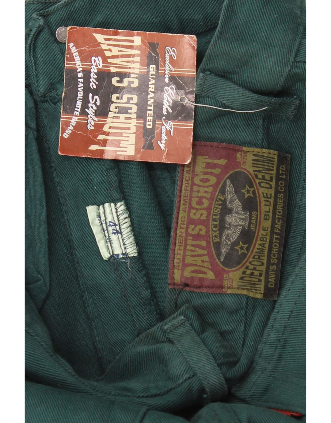 Jeans vintage da donna a vita alta IT 44 medio W28 L31 verde