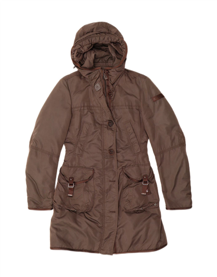 Cappotto imbottito con cappuccio da donna PEUTEREY IT 40 piccolo poliestere kaki