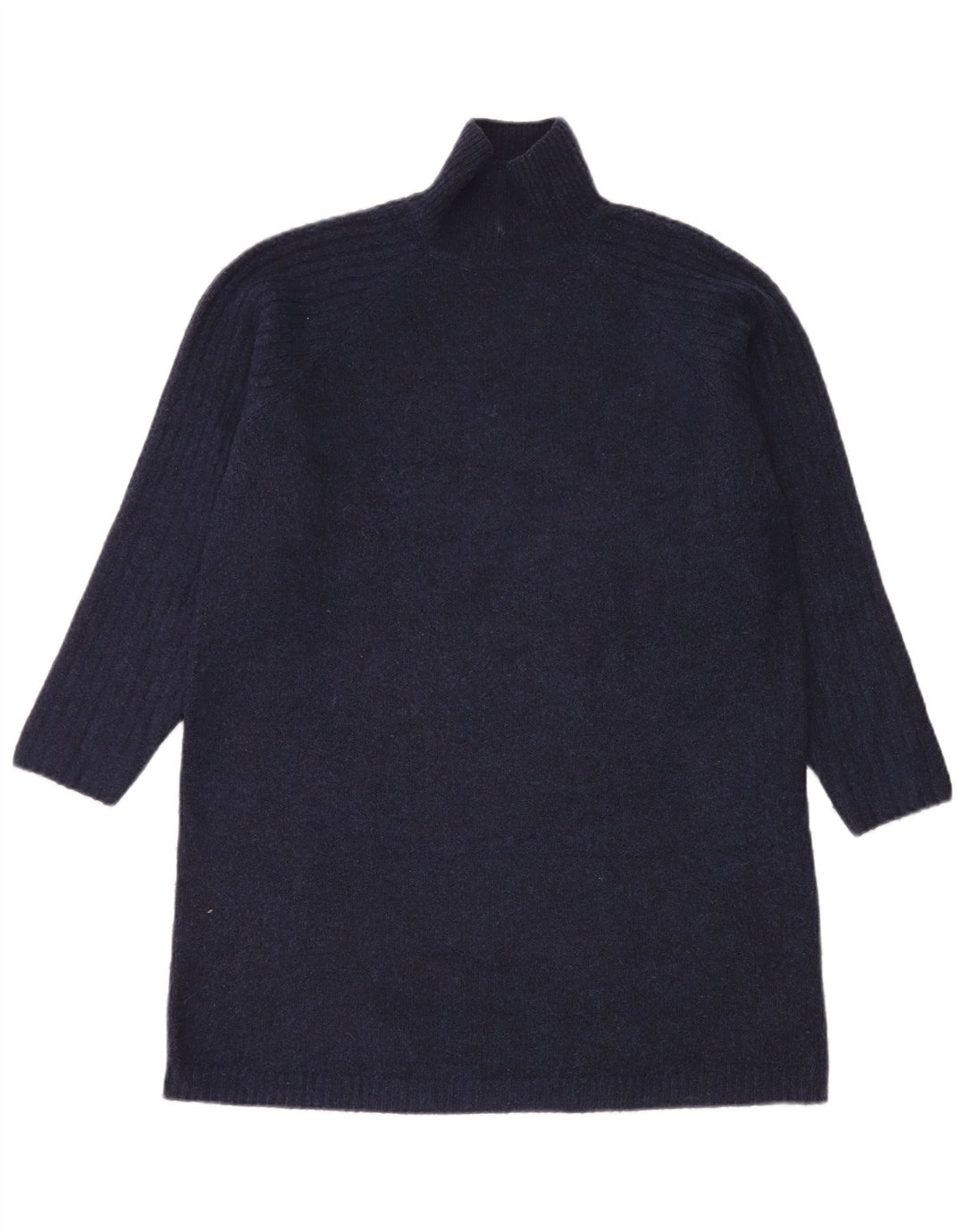 Maglione Zara da donna con collo alto e collo alto, UK 12, blu navy medio