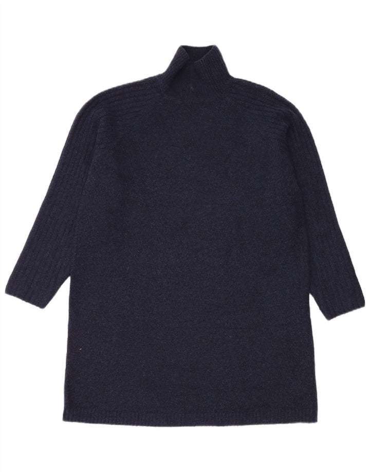 Maglione Zara da donna con collo alto e collo alto, UK 12, blu navy medio
