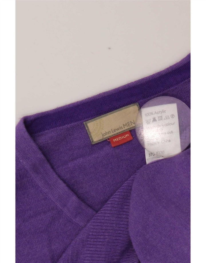 Maglione da uomo con scollo a V John Lewis in acrilico viola medio