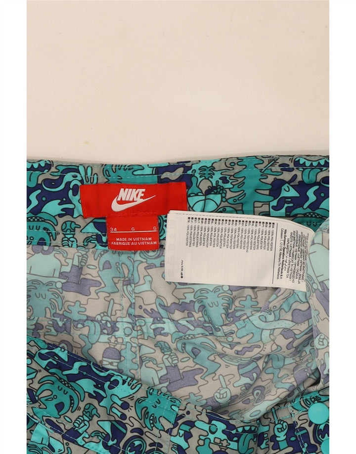 Pantaloncini cargo grafici da uomo Nike W34 Large turchese color block in poliestere