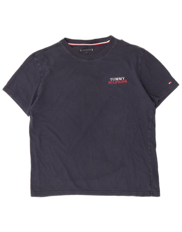 T-shirt da donna Tommy Hilfiger Top UK 14 cotone blu navy medio