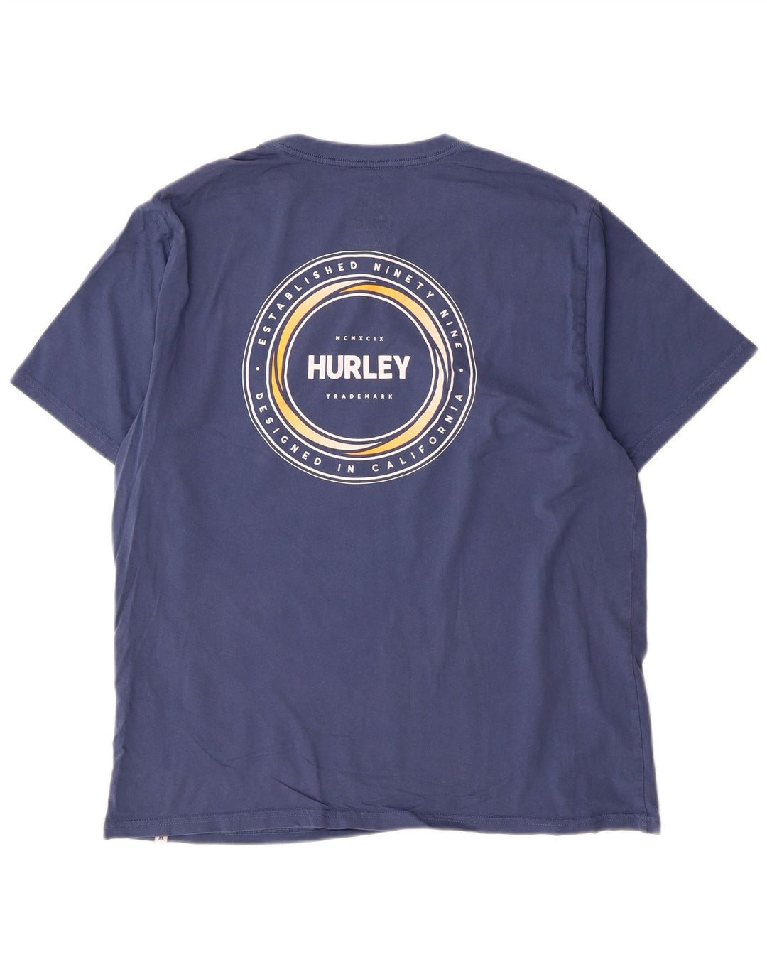 T-shirt grafica da uomo Hurley Top grande in cotone blu