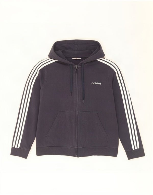 Felpa con cappuccio e zip da donna Adidas UK 20/22 XL Cotone blu navy