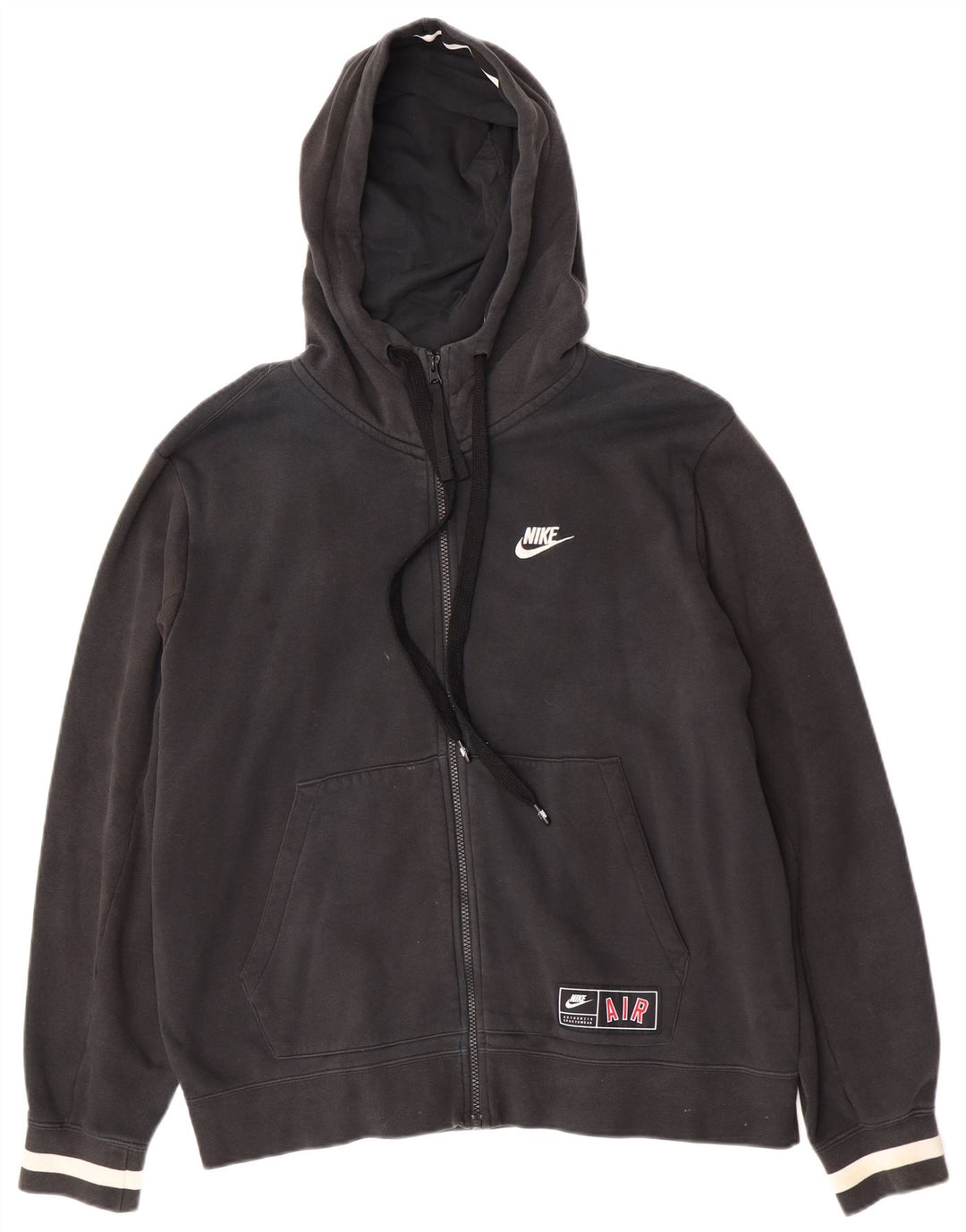 Felpa con cappuccio e zip Nike Air Graphic da uomo grande nera