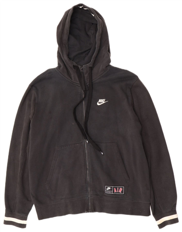 Felpa con cappuccio e zip Nike Air Graphic da uomo grande nera
