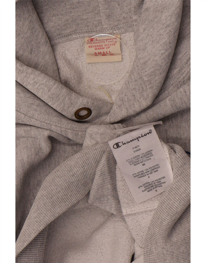 CHAMPION Maglia con cappuccio da uomo a trama inversa, piccola, in cotone chiazzato grigio