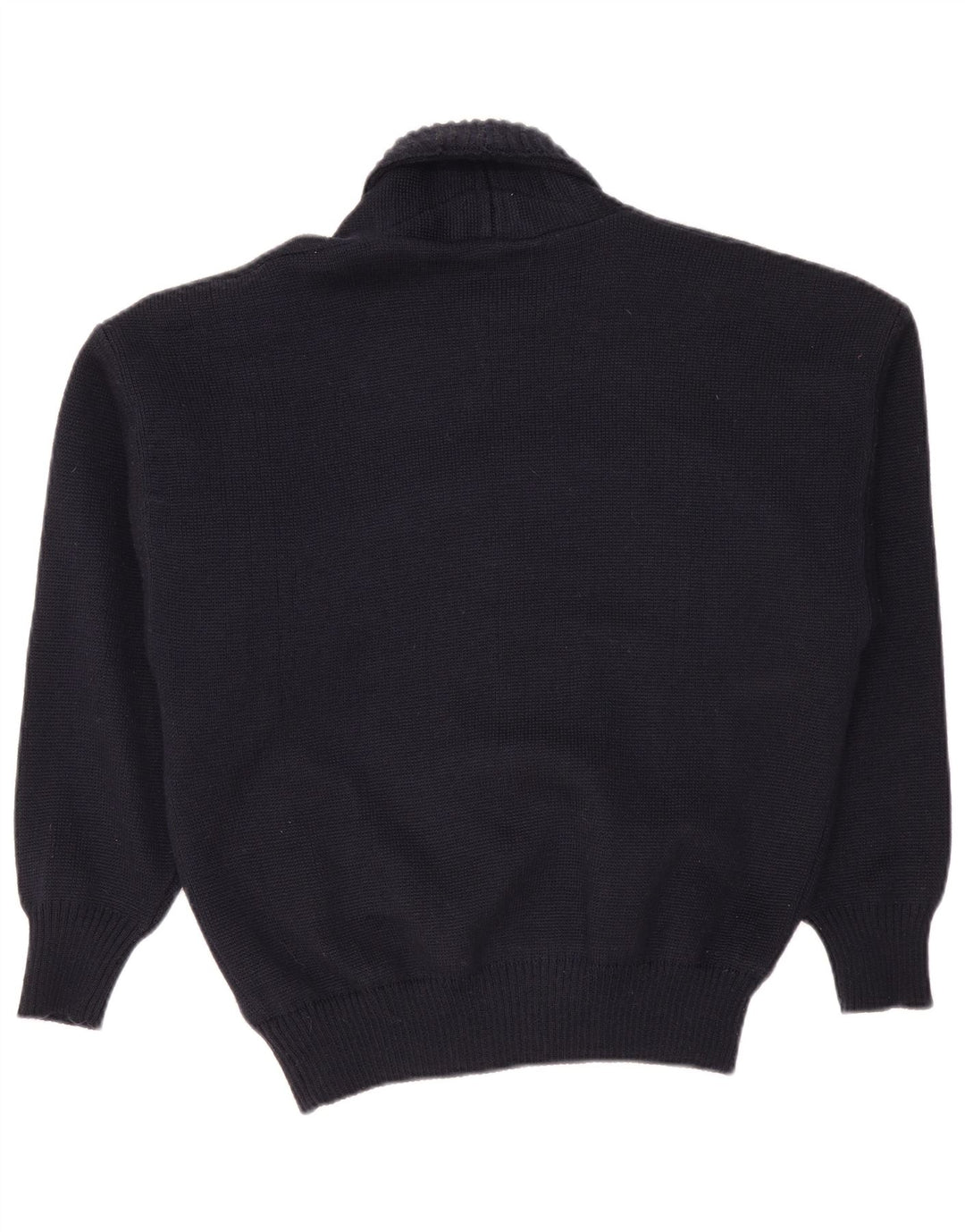 Maglione cardigan da uomo VINTAGE IT 50 medio in lana blu navy