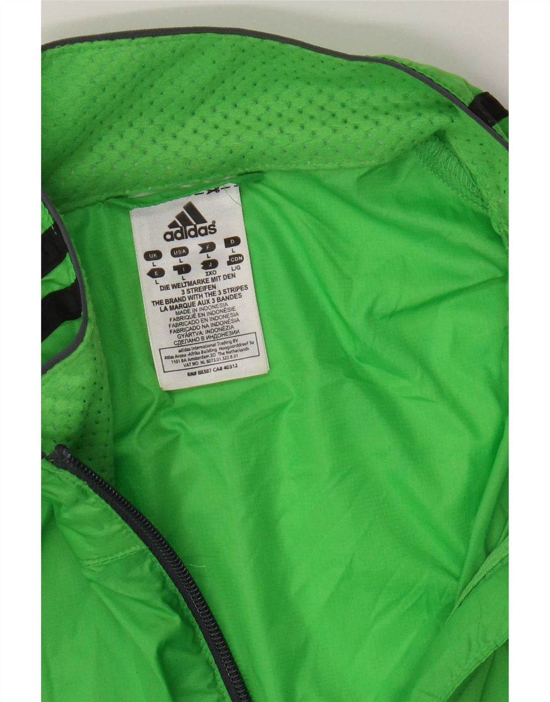 Giacca antipioggia da uomo Adidas UK 40 grande nylon verde