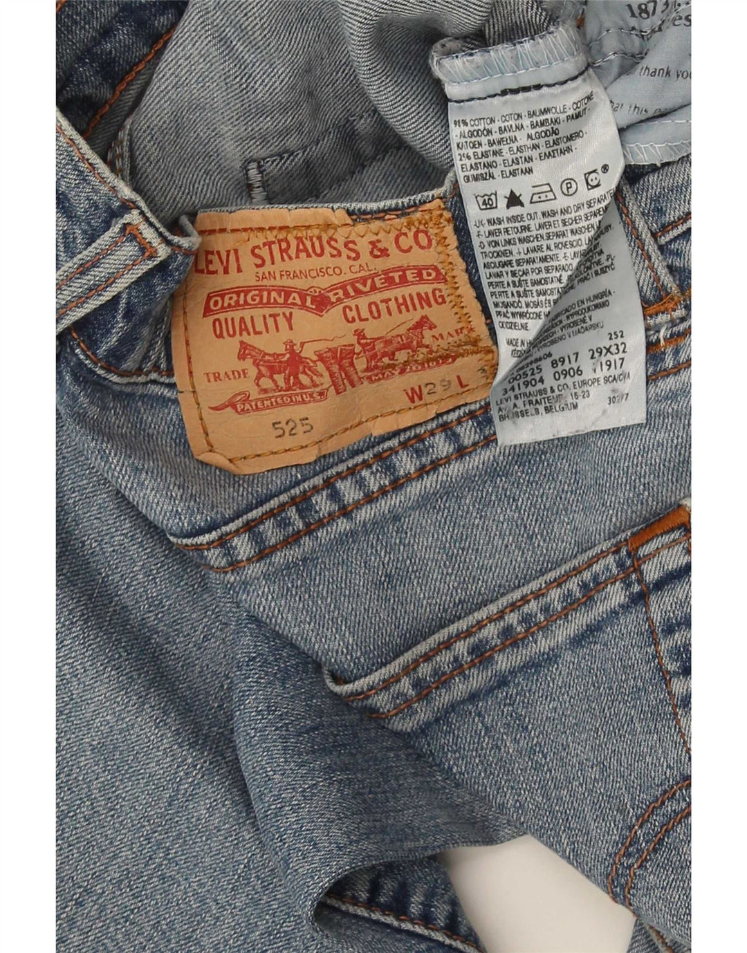 Jeans Levi's Uomo 525 Bootcut W29 L33 Cotone Blu