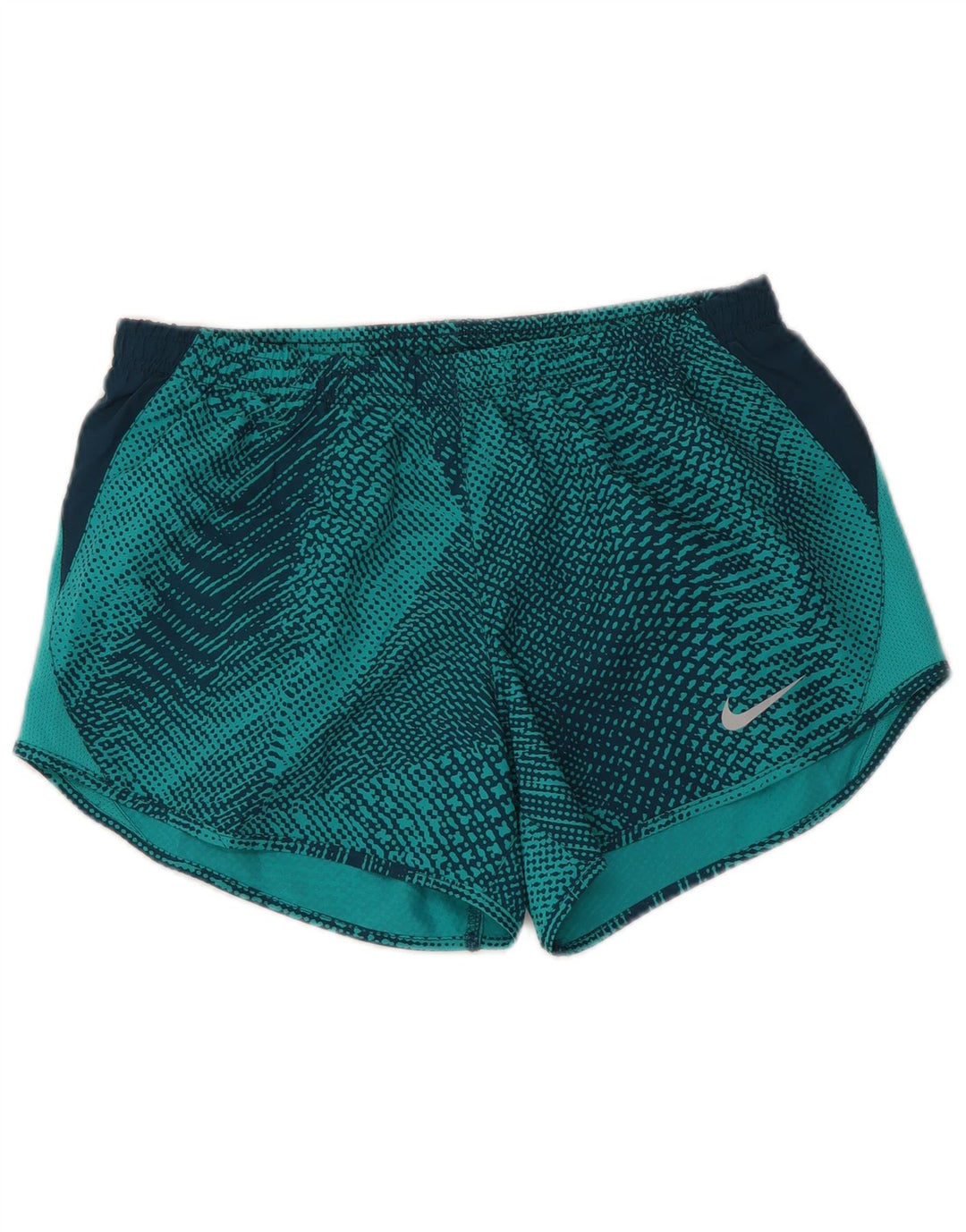 Pantaloncini sportivi NIKE da donna Dri Fit UK 10 piccoli poliestere geometrico blu