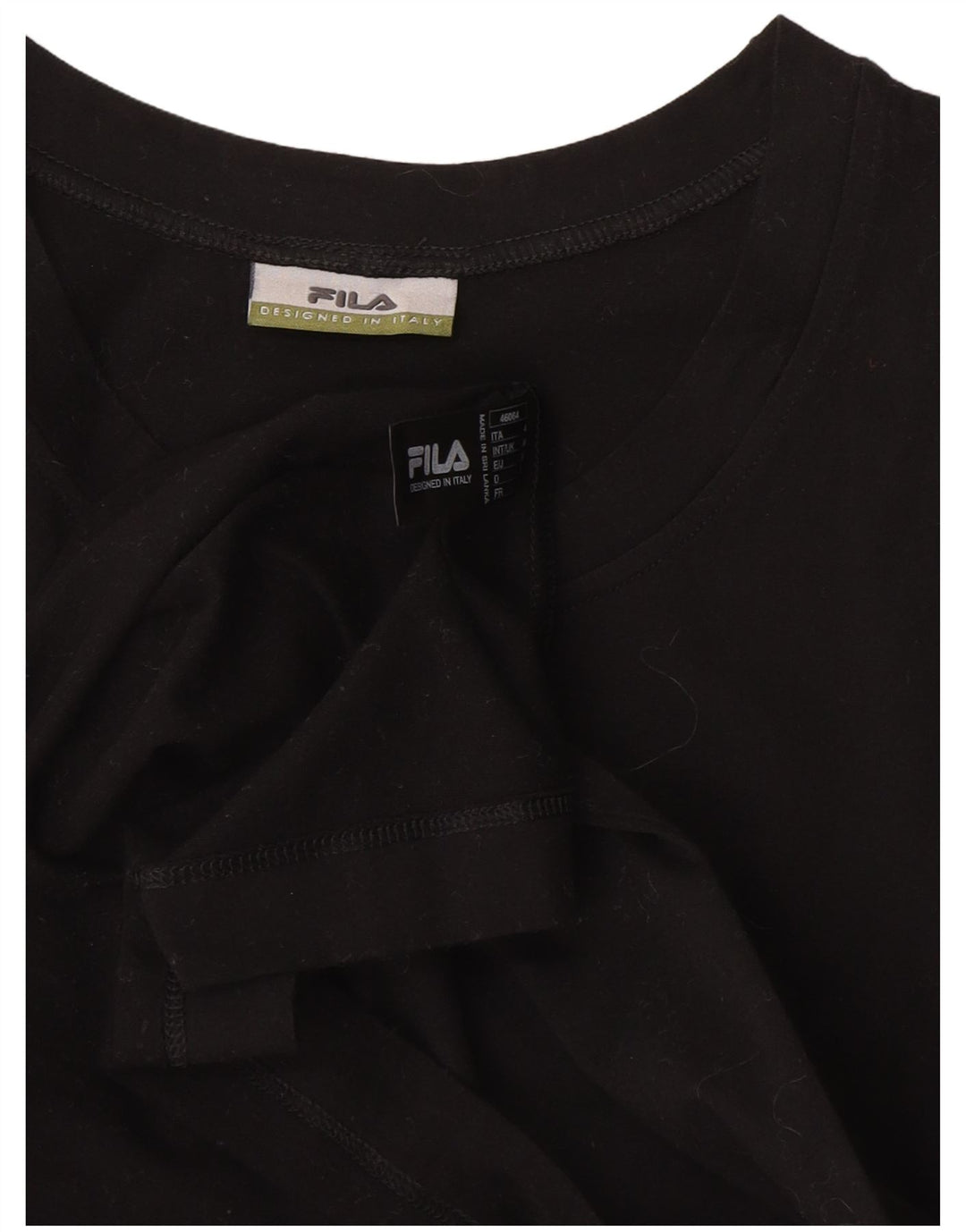 T-shirt Fila da uomo Top in cotone nero medio