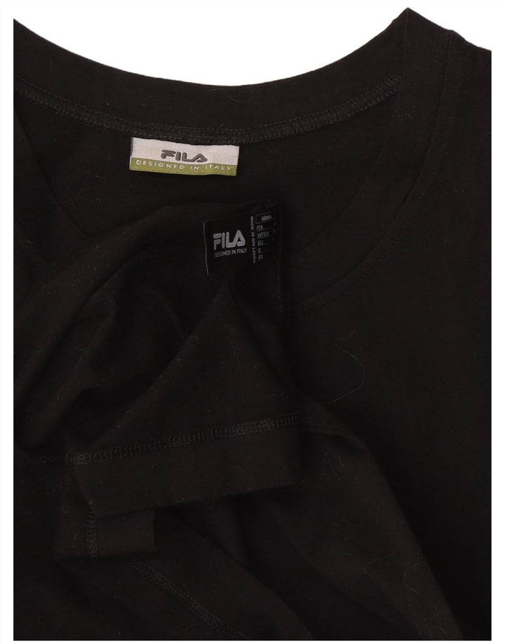 T-shirt Fila da uomo Top in cotone nero medio