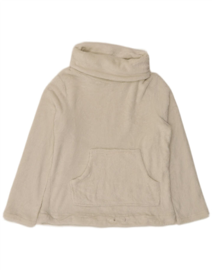 Maglione in pile da donna con collo alto Fat Face UK 12 Poliestere bianco medio