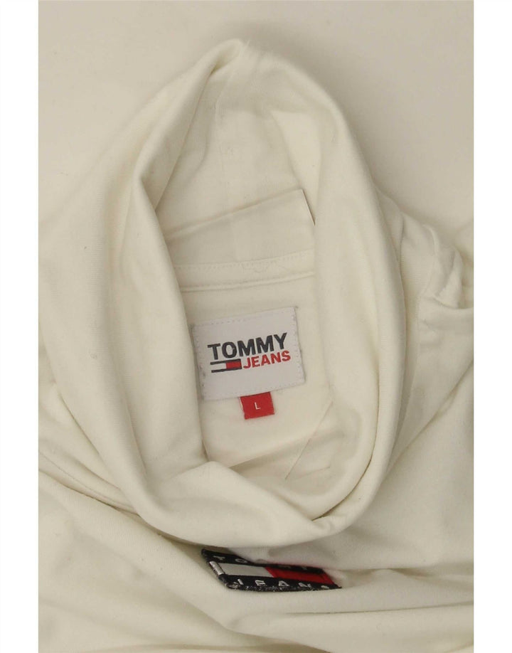 Tommy Hilfiger Donna Graphic Top Manica Lunga UK 14 Large Bianco