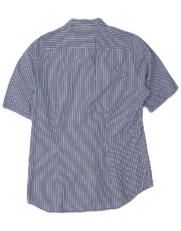 Camicia da uomo slim fit a maniche corte Fred Perry, cotone a righe grandi blu