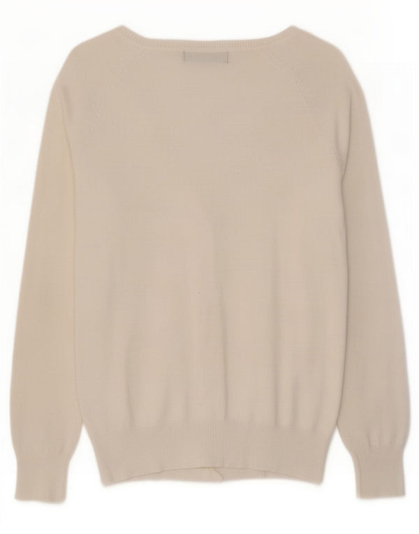 Maglione cardigan da donna Zara UK 12 cotone bianco medio