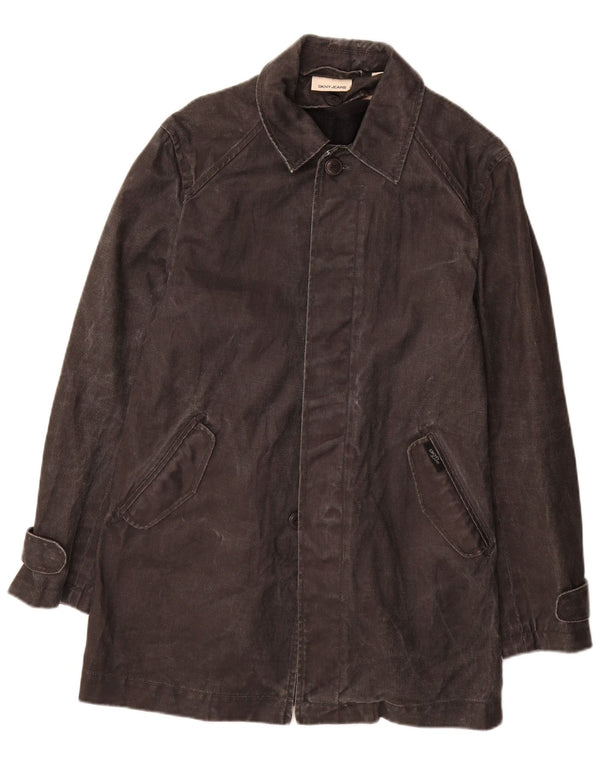 Cappotto in denim da uomo Dkny UK 36 piccolo ramiè nero