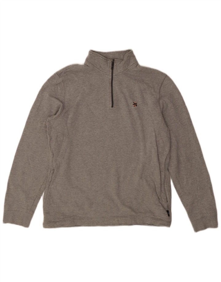 Felpa da donna con collo con zip Ted Baker, taglia 3, cotone grigio medio