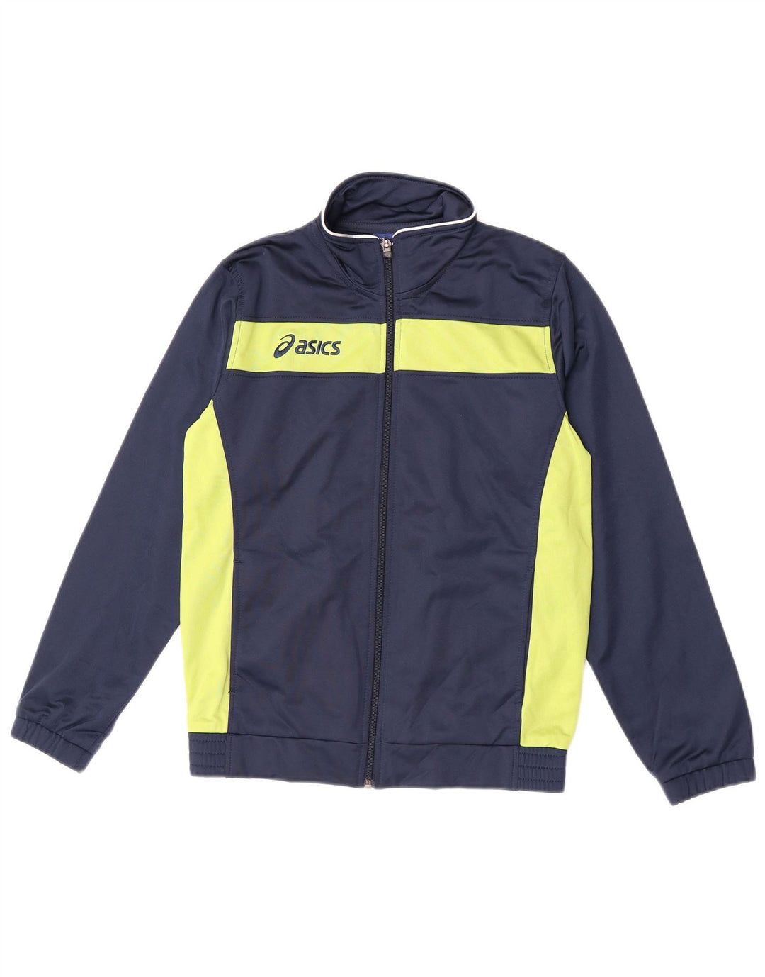 Giacca da tuta grafica da ragazzo Asics, 11-12 anni, color block blu navy