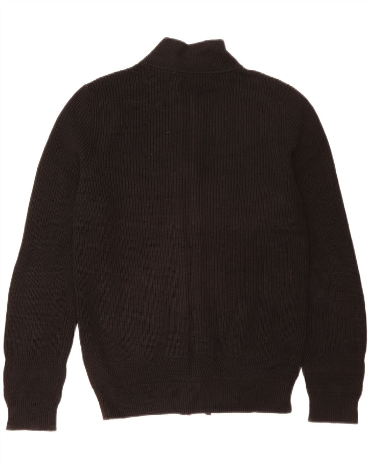 Maglione cardigan da uomo Zara in cotone nero medio