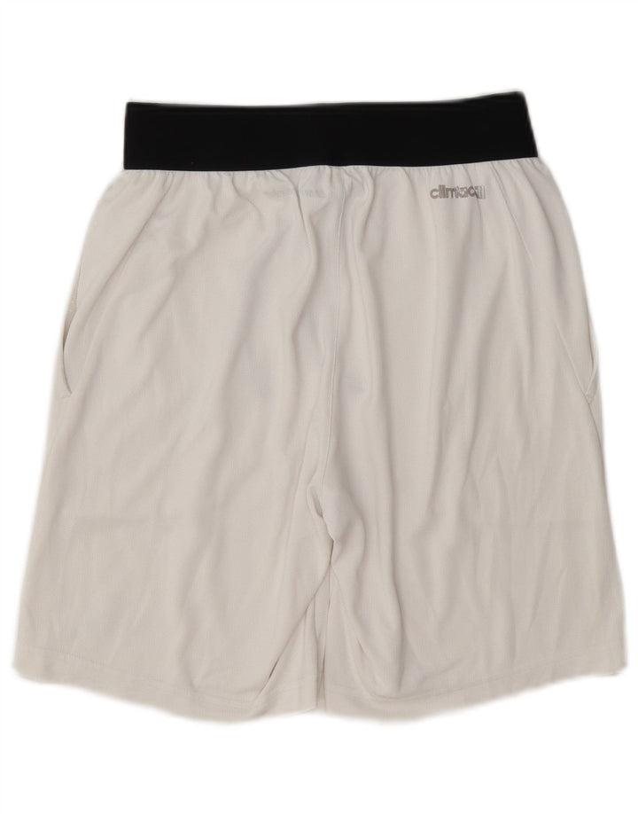 Pantaloncini sportivi Adidas Climachill da uomo piccoli in poliestere color block bianco