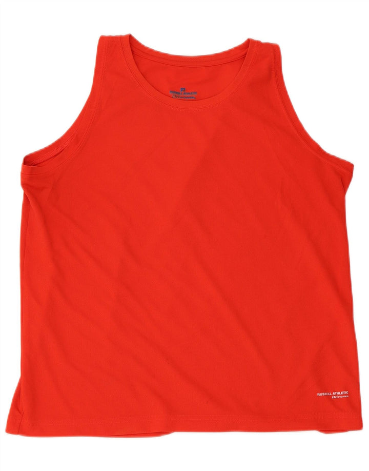RUSSELL ATHLETIC Canotta Dri-Power da donna UK 18 XL Poliestere rosso