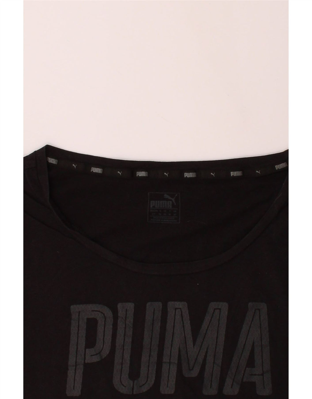 PUMA Womens Graphic T-Shirt Top UK 12 Medium  Black Cotton Vintage Puma and Second-Hand Puma from Messina Hembry 