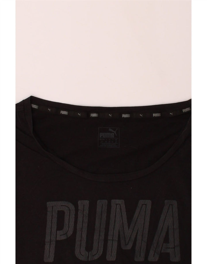 PUMA Womens Graphic T-Shirt Top UK 12 Medium  Black Cotton Vintage Puma and Second-Hand Puma from Messina Hembry 