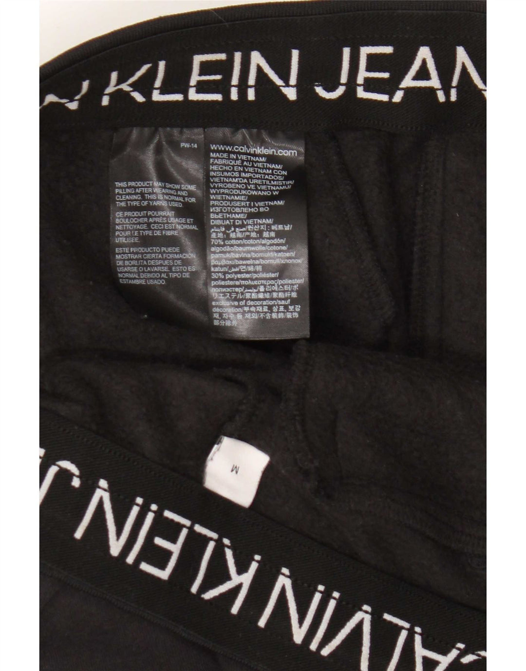 Pantaloni da tuta da uomo Calvin Klein Jeans in cotone nero medio