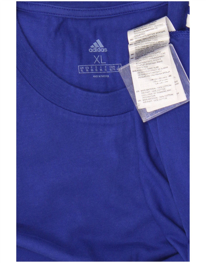 T-shirt da uomo Adidas Top XL in cotone blu