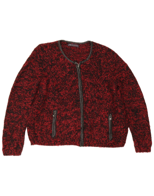 Marks & Spencer Womens Cardigan Sweater UK 16 Large Burgundy Flecked
