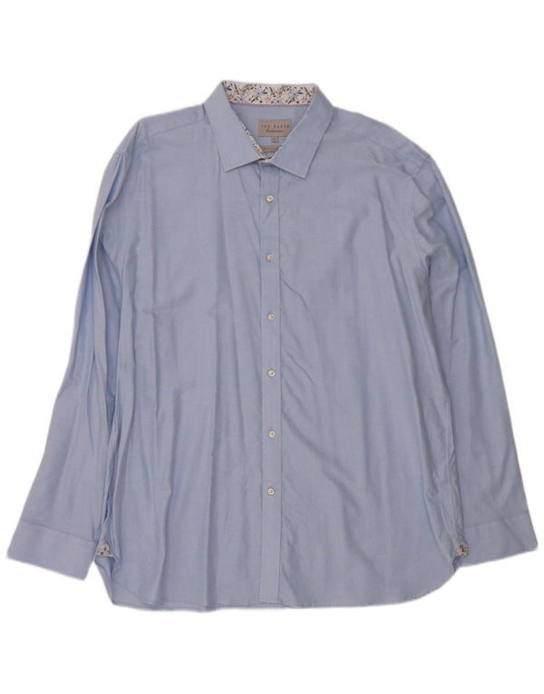 Ted Baker Camicia da uomo vestibilità regolare taglia 17 XL cotone blu