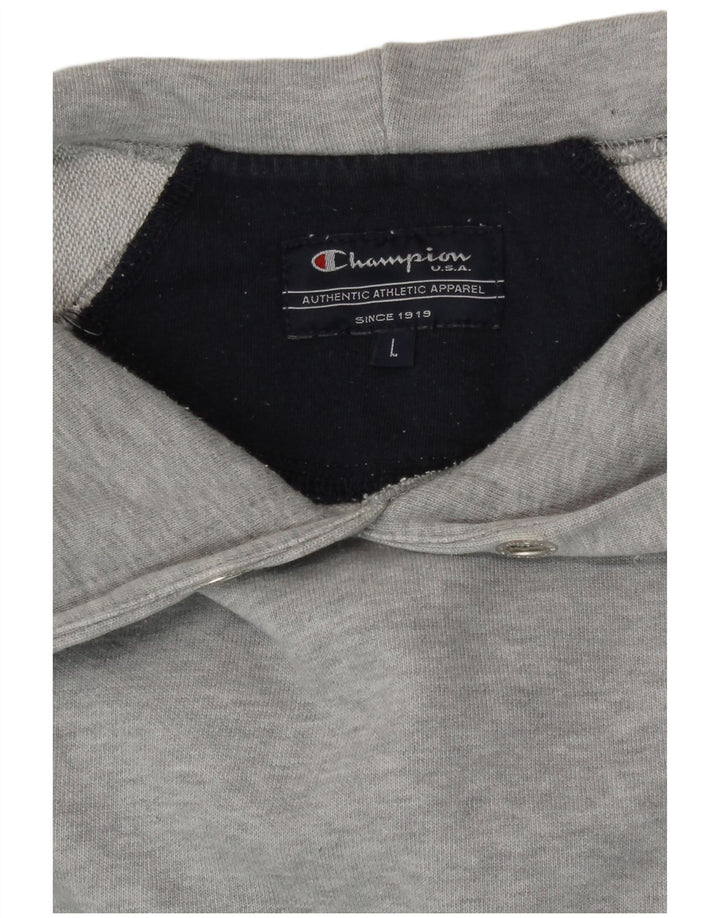 Maglione con cappuccio grafico a maniche corte da uomo Champion Large Grigio