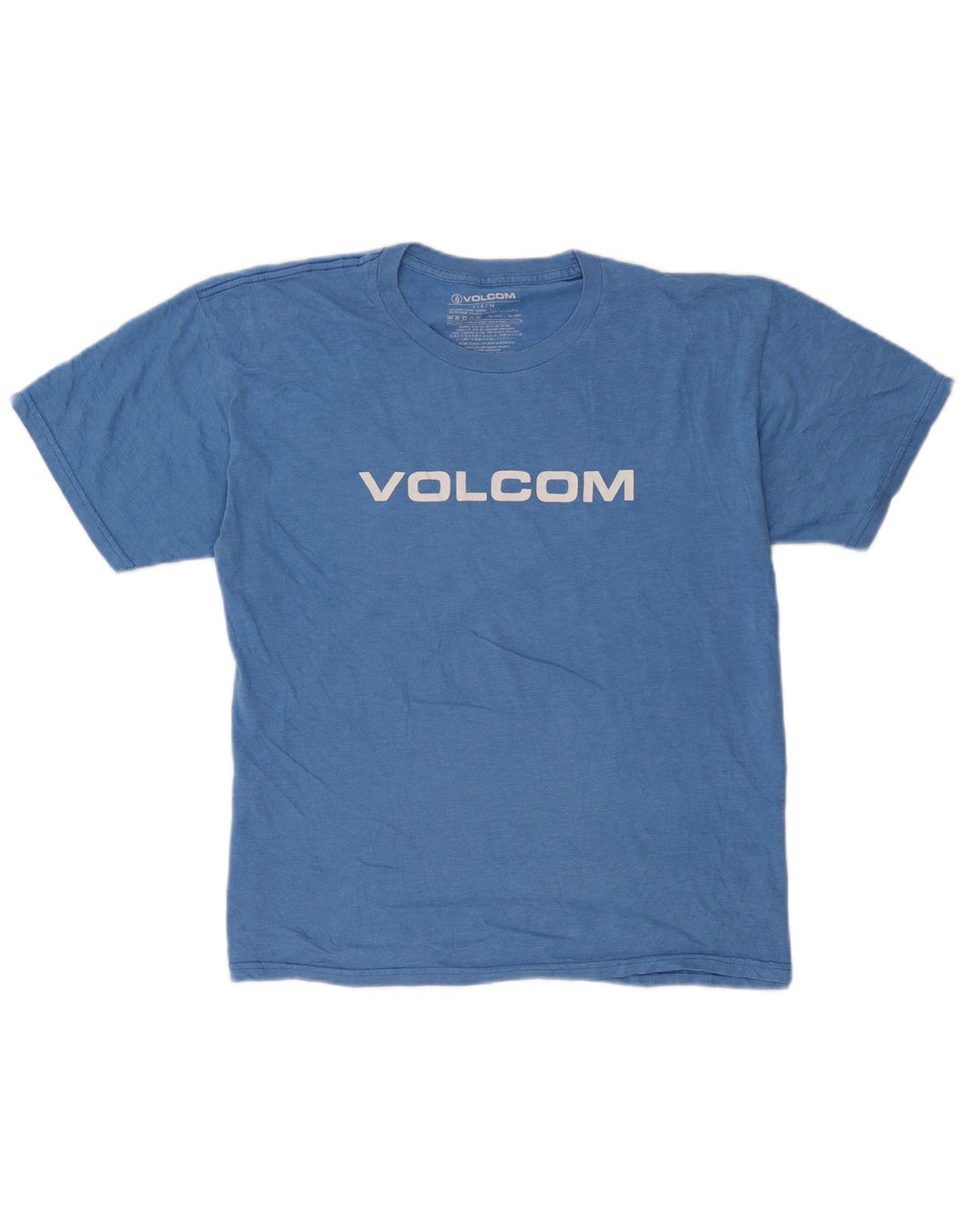 T-shirt grafica da uomo Volcom Top grande in cotone blu