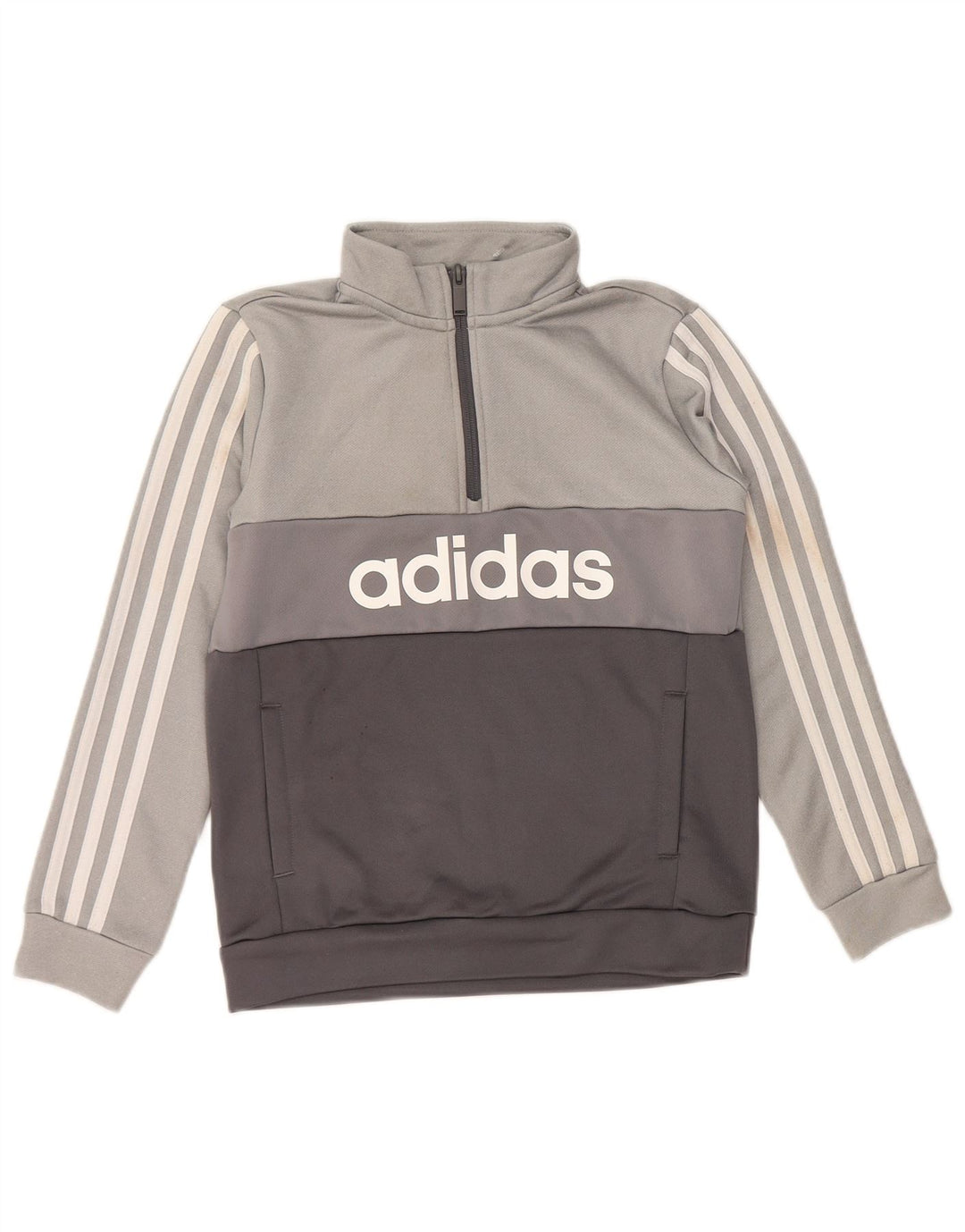 Felpa ADIDAS da bambino con grafica Aeroready, 9-10 anni, grigia