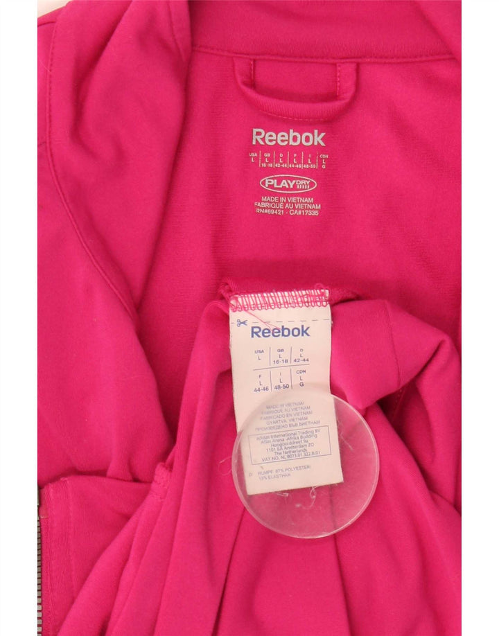Giacca da tuta da donna Reebok UK 16/18 Large Rosa Poliestere