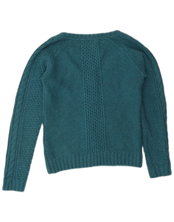 Maglione cardigan oversize da donna Fat Face UK 10 piccolo cotone blu