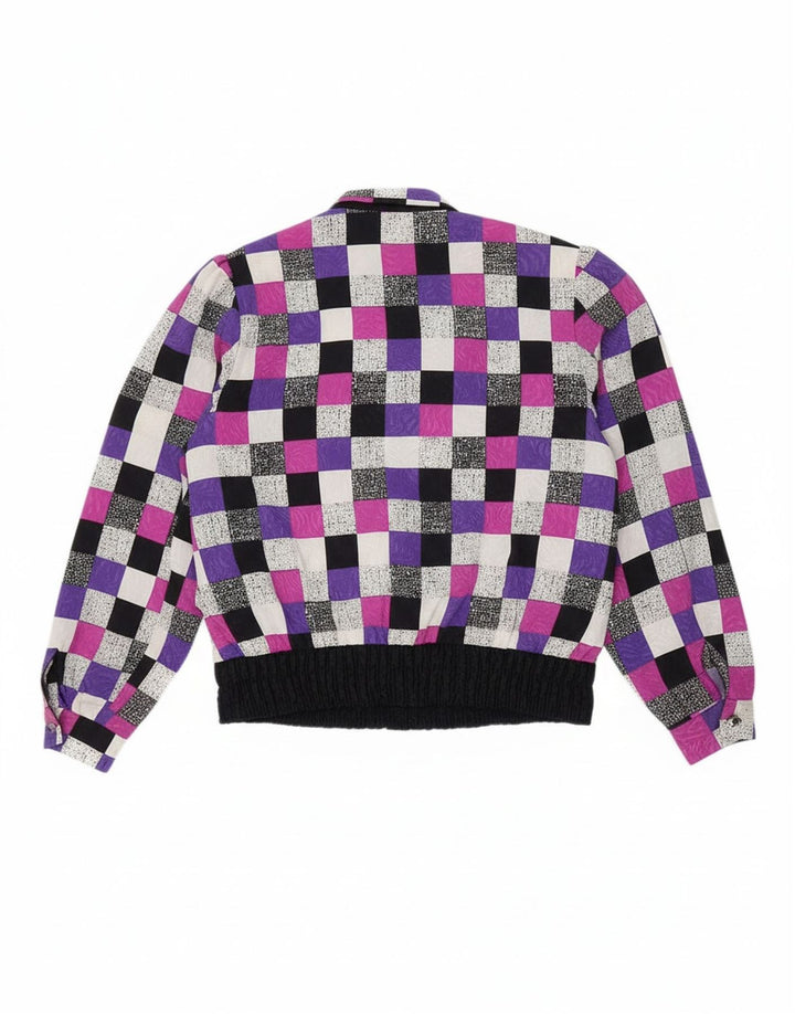 VINTAGE Womens Long Sleeve Blouse Top UK 16 Large Multicoloured Geometric