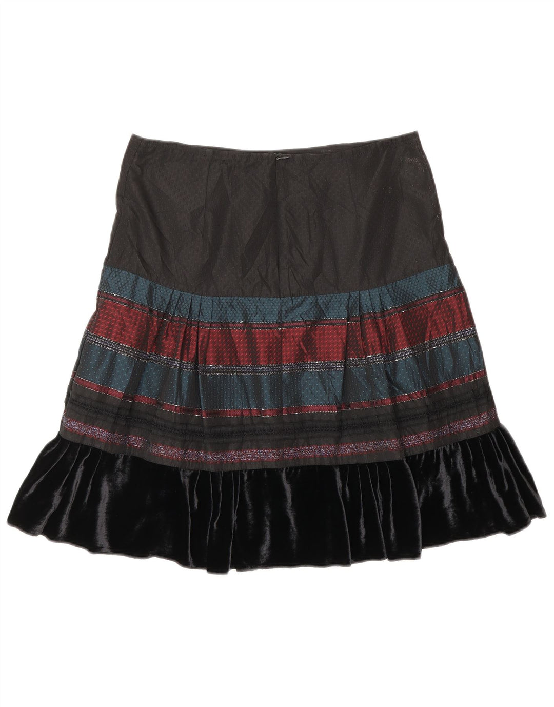 Gonna a trapezio da donna Benetton W30 media nera a righe