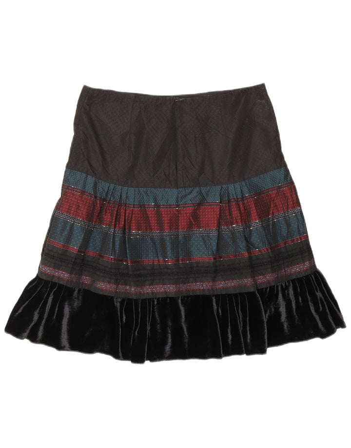 Gonna a trapezio da donna Benetton W30 media nera a righe