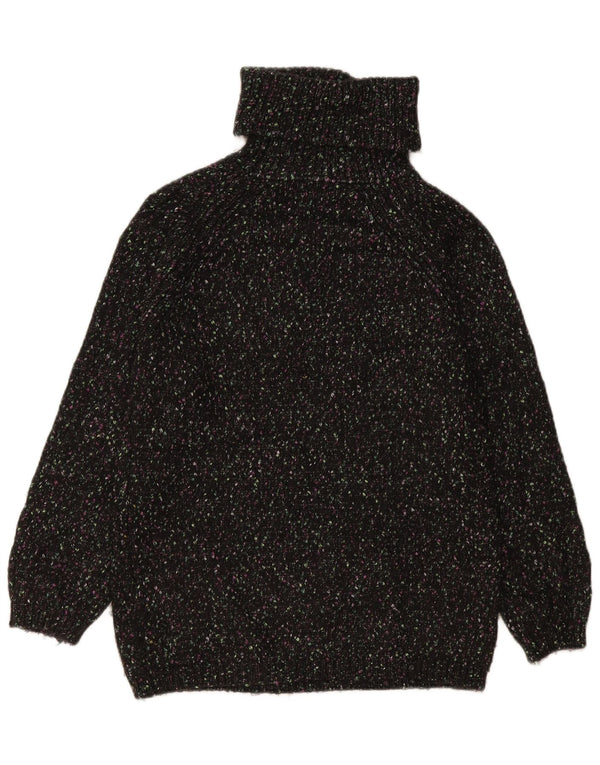Maglione maglione a collo alto da donna Marks & Spencer UK 10 piccolo nero chiazzato